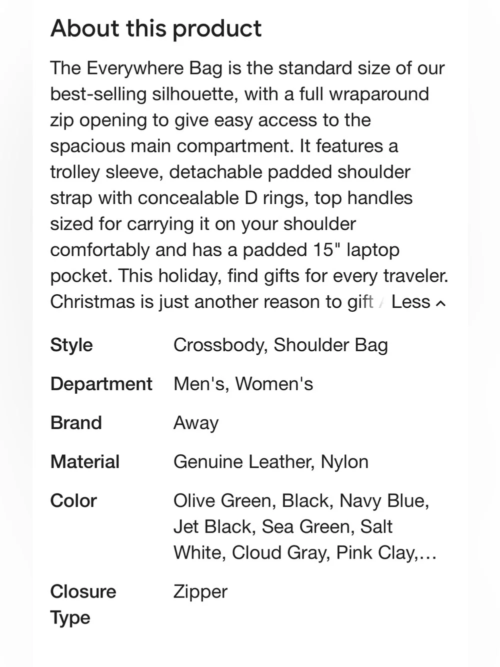 Away The Everywhere Bag in Navy Blue Travel Bag